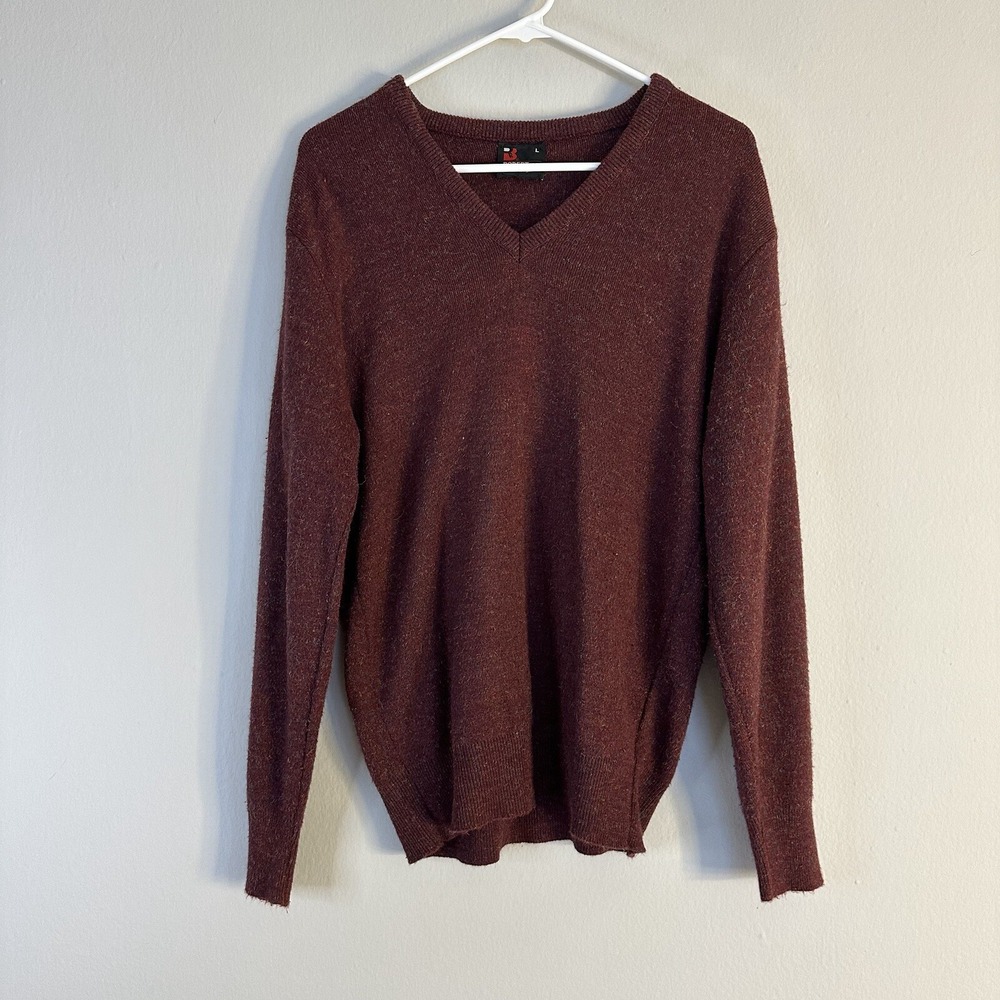 Vintage Robert Bruce Sweater‎ Men's Large Red Wool Blend Pull Over Long Sleeve